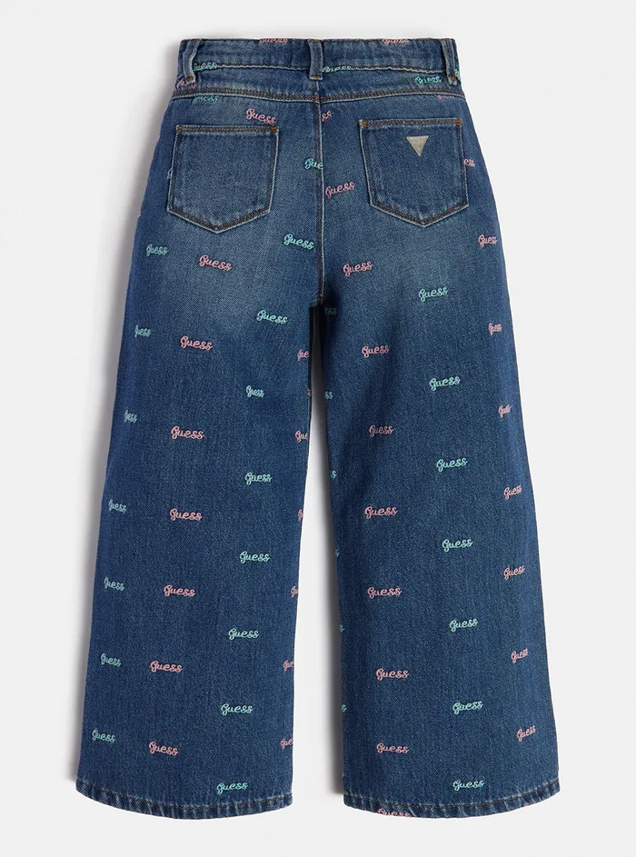 Kids Big Girl GUESS Pastel Colours Wash Denim Culotte Pants 716 Kids Big Girl GUESS Pastel Colours Wash Denim Culotte Pants 716