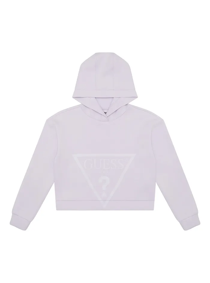 Kids Big Girl GUESS Purple Logo Hooded Active Jumper 816