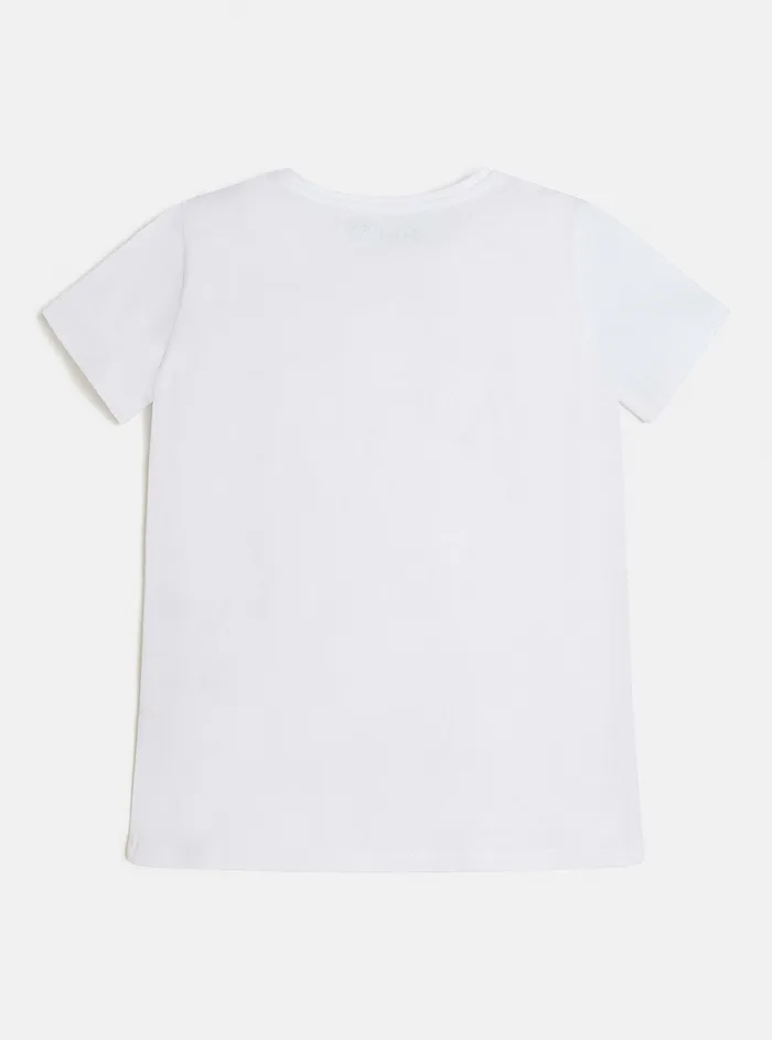 Kids Big Girl GUESS White G Cube Logo Tshirt 716 Kids Big Girl GUESS White G Cube Logo Tshirt 716