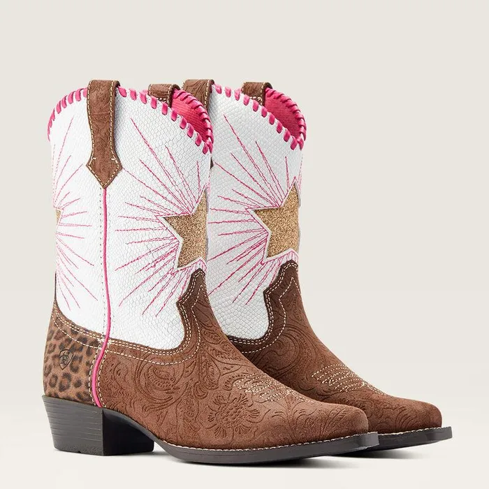 Kids Big Kids039 Footwear Ariat Heritage Star Western Boot Brown Floral Embosspearl Snake Kids Big Kids039 Footwear Ariat Heritage Star Western Boot Brown Floral Embosspearl Snake