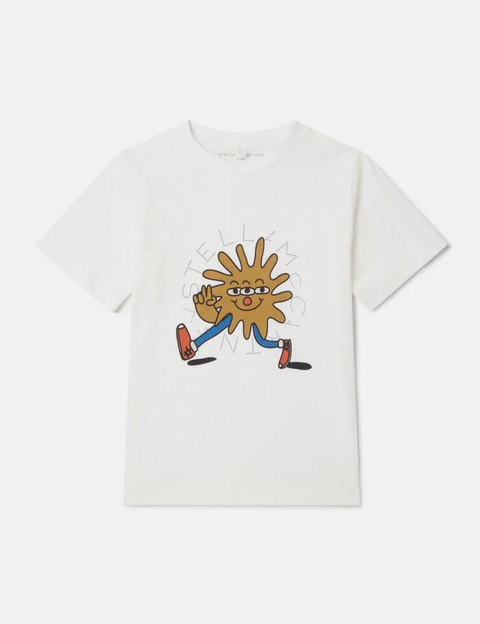 Kids Cosmic Cowboy Graphic Logo TShirt Ivory Stella McCartney TShirts And Sweatshirt