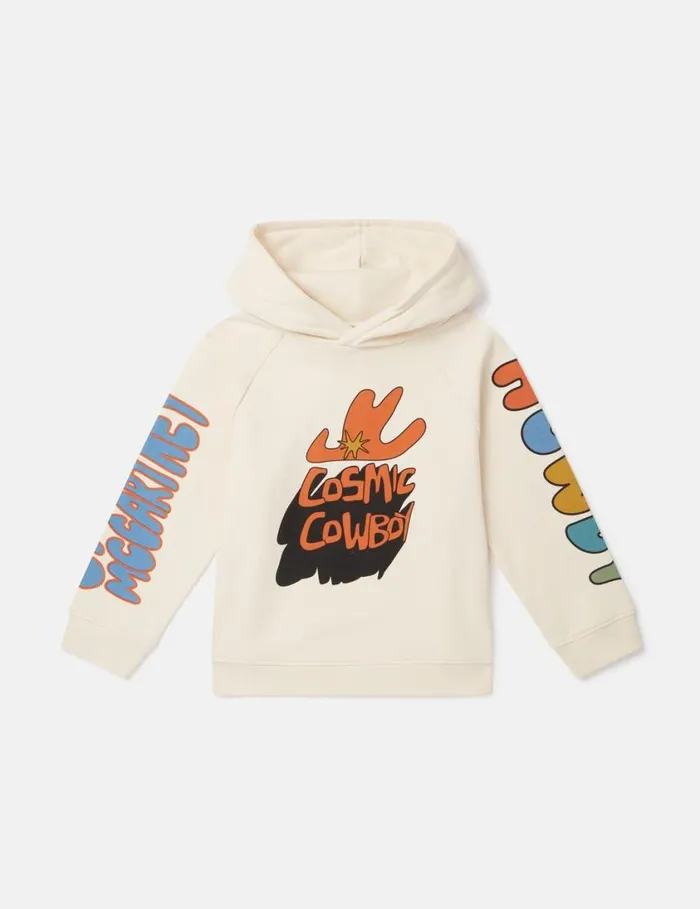 Kids Cosmic Cowboy Hoodie Beige Stella McCartney TShirts And Sweatshirt