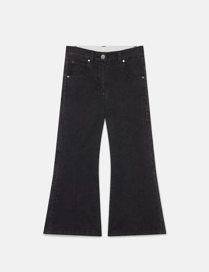 Kids Flared Denim Jeans Black Stella McCartney Pants and Shorts