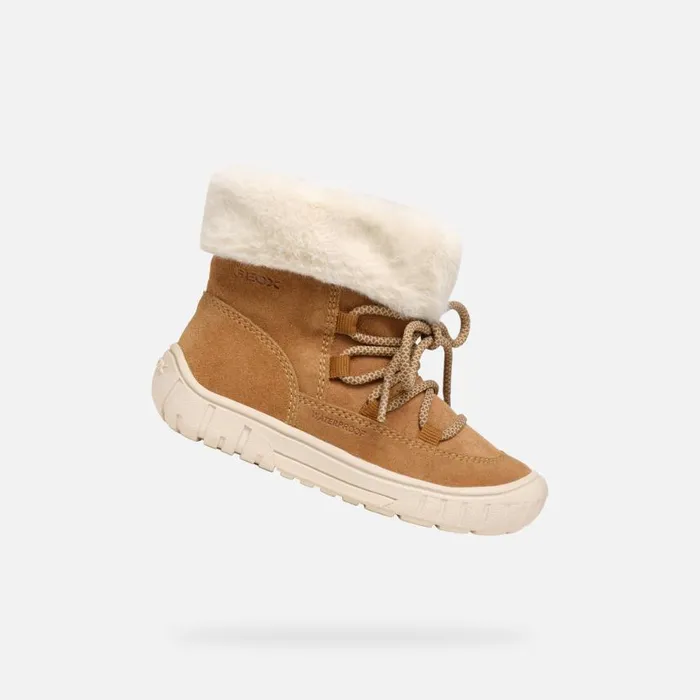 Kids Geox Ankle Boots OMAR TODDLER GIRL Whisky Mid Calf Boots Whisky