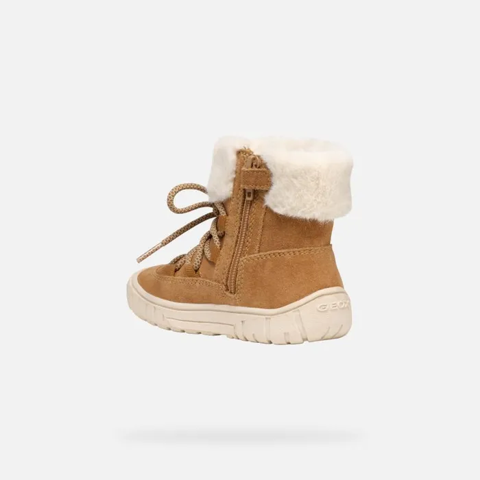 Kids Geox Ankle Boots OMAR TODDLER GIRL Whisky Mid Calf Boots Whisky