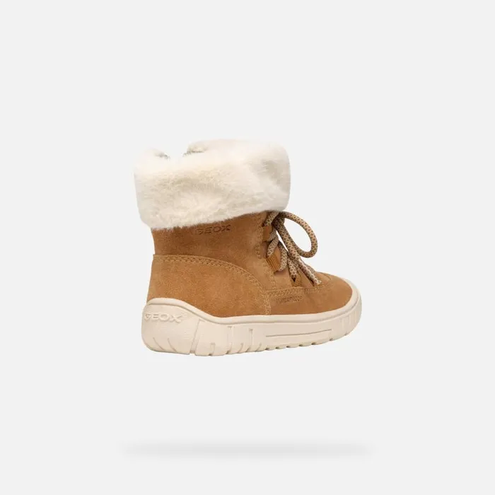 Kids Geox Ankle Boots OMAR TODDLER GIRL Whisky Mid Calf Boots Whisky