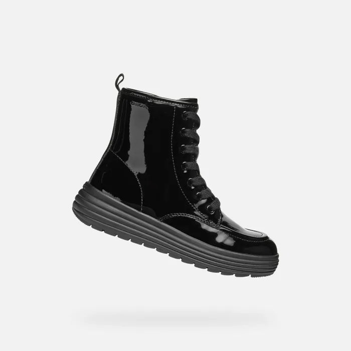 Kids Geox Ankle Boots PHAOLAE GIRL Black Ankle Boots With Laces Black