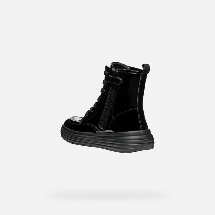 Kids Geox Ankle Boots PHAOLAE GIRL Black Ankle Boots With Laces Black