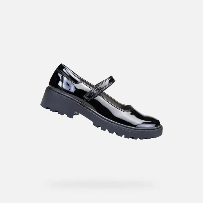 Kids Geox Ballerinas CASEY Junior Girl039s Patent Leather Ballerina Flats Geox Black