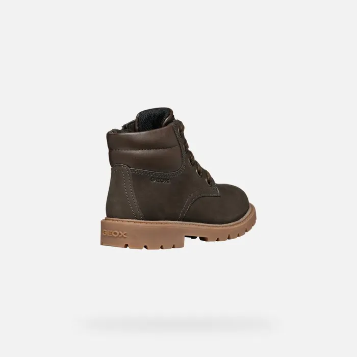 Kids Geox Boots SHAYLAX BOY Coffee Mid Calf Boots Coffee