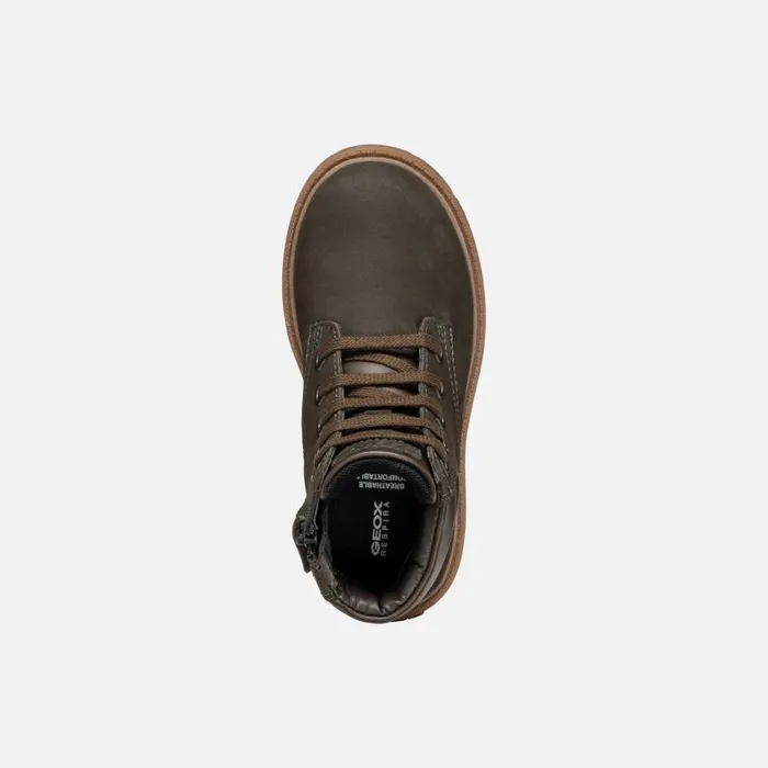 Kids Geox Boots SHAYLAX BOY Coffee Mid Calf Boots Coffee