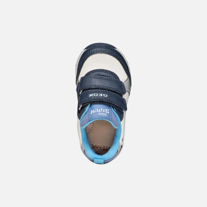 Kids Geox First Steps RISHON BABY Light IvoryNavy LiloandStitch 8211 Disney Light Ivorynavy