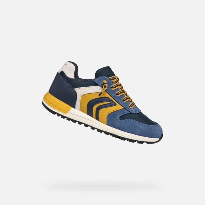 Kids Geox Sneakers ALBEN BOY JeansYellow Low Top Sneakers Jeansyellow