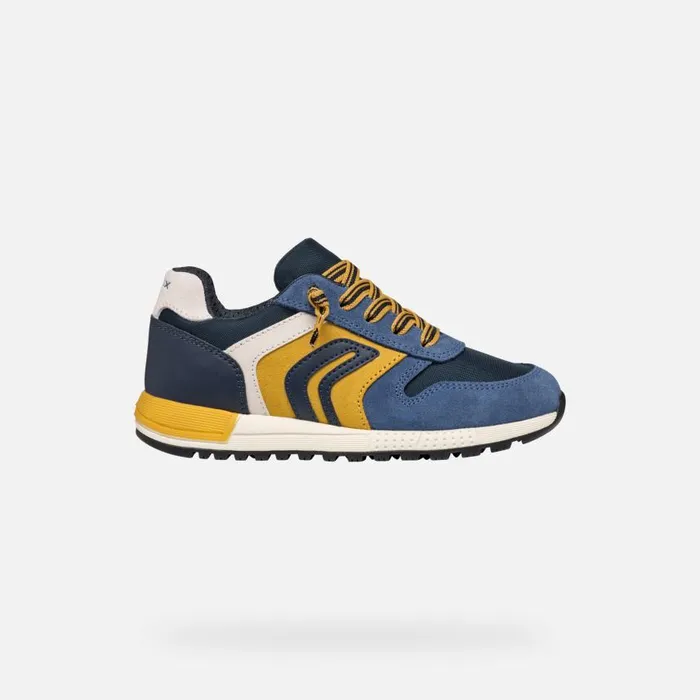 Kids Geox Sneakers ALBEN BOY JeansYellow Low Top Sneakers Jeansyellow