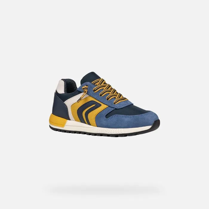 Kids Geox Sneakers ALBEN BOY JeansYellow Low Top Sneakers Jeansyellow