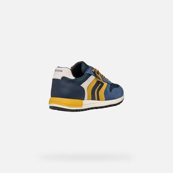 Kids Geox Sneakers ALBEN BOY JeansYellow Low Top Sneakers Jeansyellow