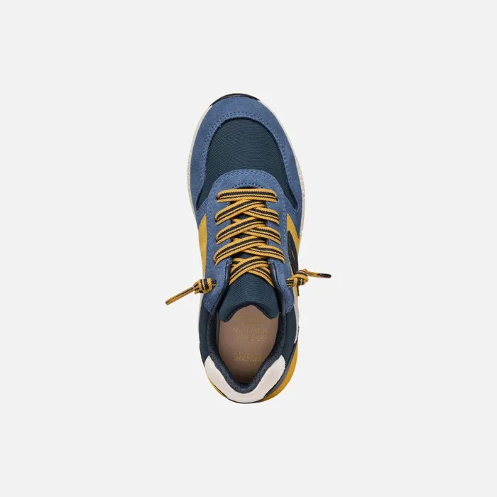 Kids Geox Sneakers ALBEN BOY JeansYellow Low Top Sneakers Jeansyellow