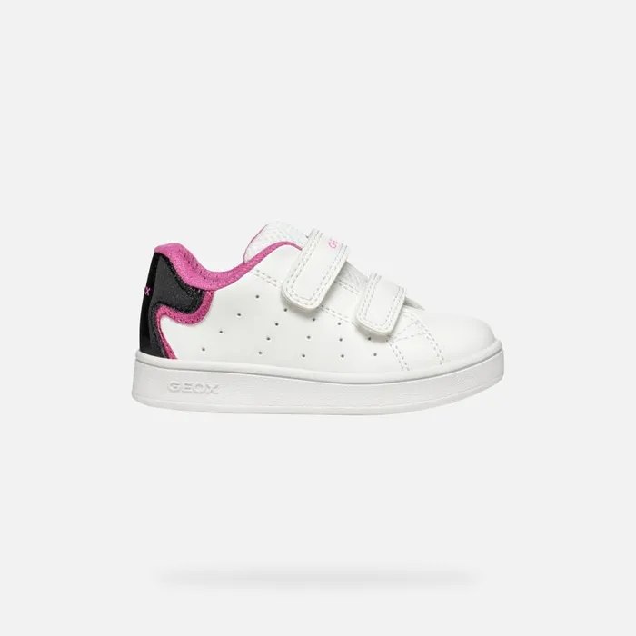 Kids Geox Sneakers ECLYPER BABY WhiteBlack Low Top Sneakers Whiteblack