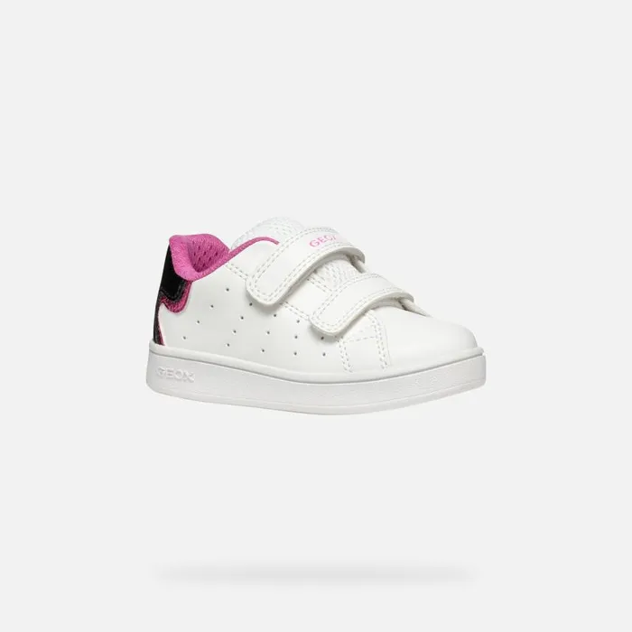 Kids Geox Sneakers ECLYPER BABY WhiteBlack Low Top Sneakers Whiteblack