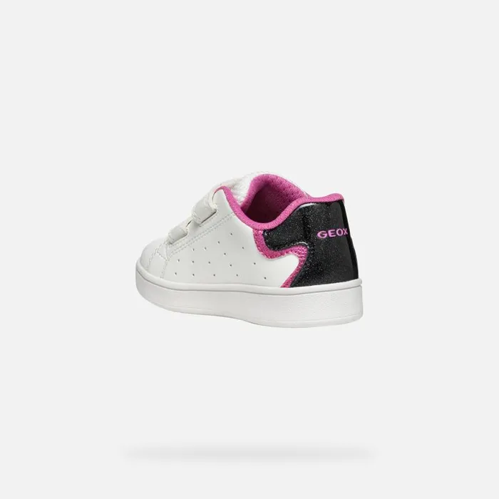 Kids Geox Sneakers ECLYPER BABY WhiteBlack Low Top Sneakers Whiteblack