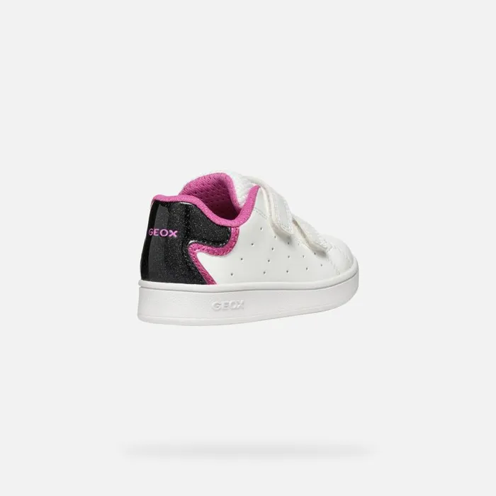 Kids Geox Sneakers ECLYPER BABY WhiteBlack Low Top Sneakers Whiteblack