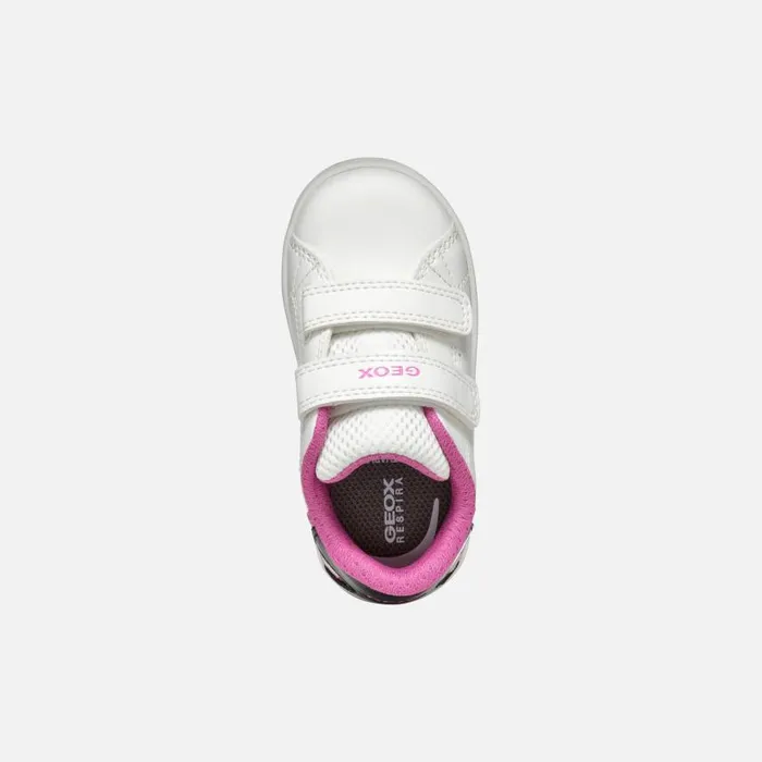 Kids Geox Sneakers ECLYPER BABY WhiteBlack Low Top Sneakers Whiteblack