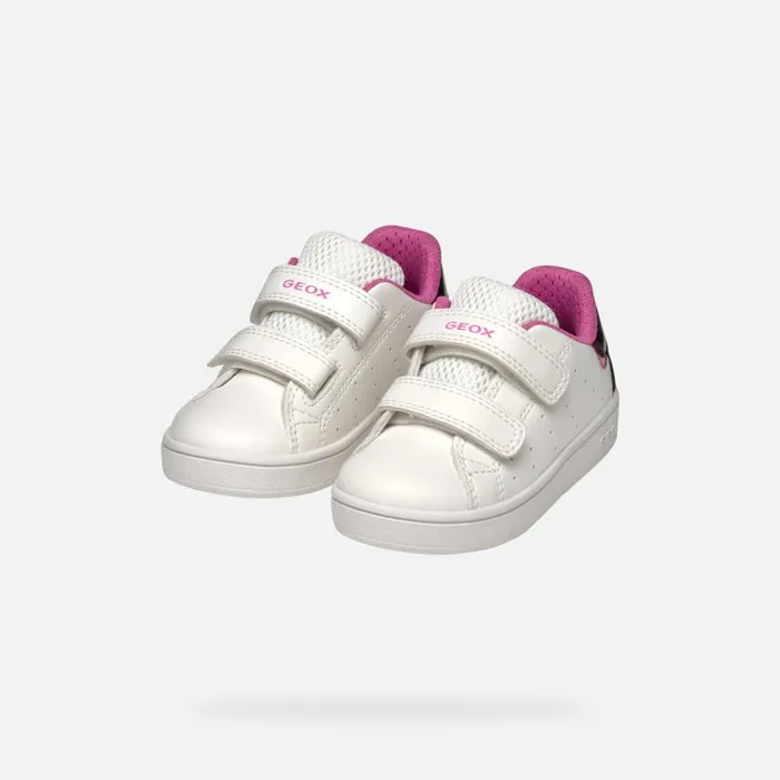 Kids Geox Sneakers ECLYPER BABY WhiteBlack Low Top Sneakers Whiteblack