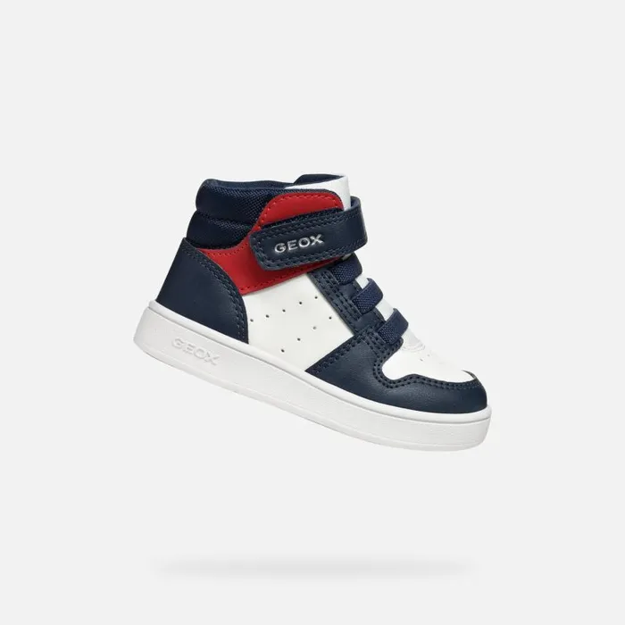 Kids Geox Sneakers ECLYPER BABY WhiteNavy High Top Sneakers Whitenavy