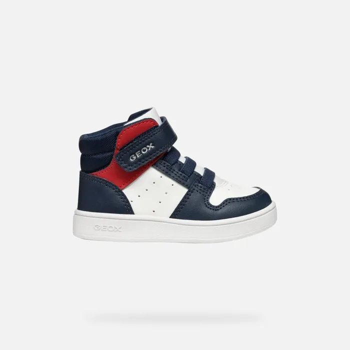Kids Geox Sneakers ECLYPER BABY WhiteNavy High Top Sneakers Whitenavy