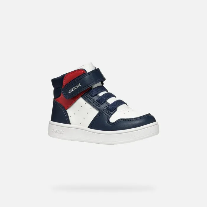 Kids Geox Sneakers ECLYPER BABY WhiteNavy High Top Sneakers Whitenavy