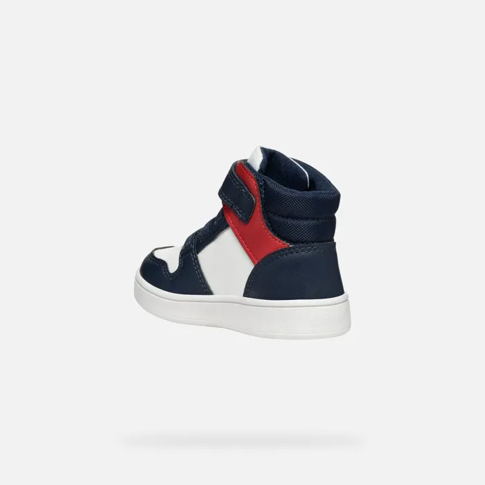 Kids Geox Sneakers ECLYPER BABY WhiteNavy High Top Sneakers Whitenavy