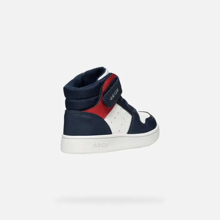 Kids Geox Sneakers ECLYPER BABY WhiteNavy High Top Sneakers Whitenavy