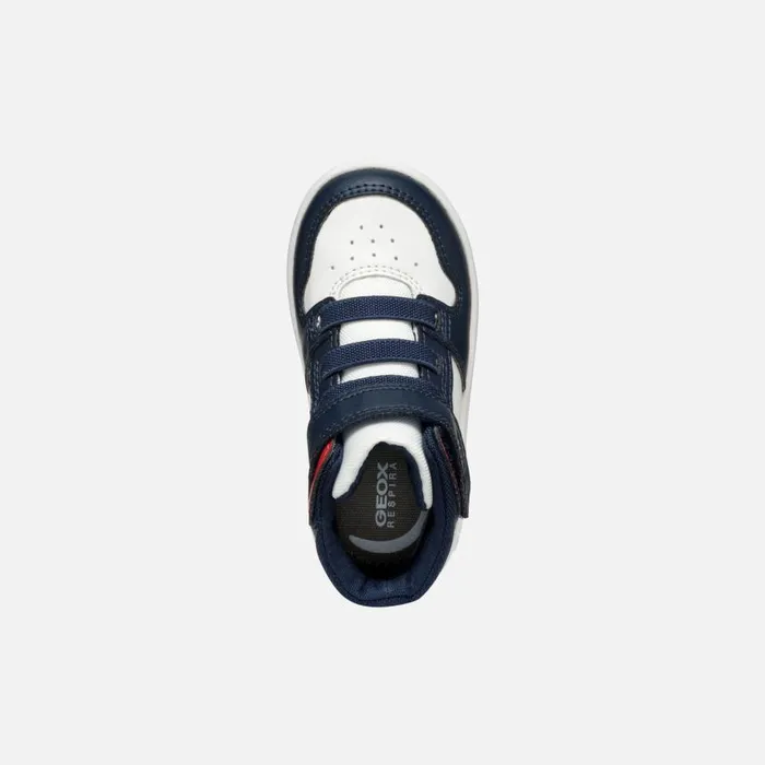 Kids Geox Sneakers ECLYPER BABY WhiteNavy High Top Sneakers Whitenavy