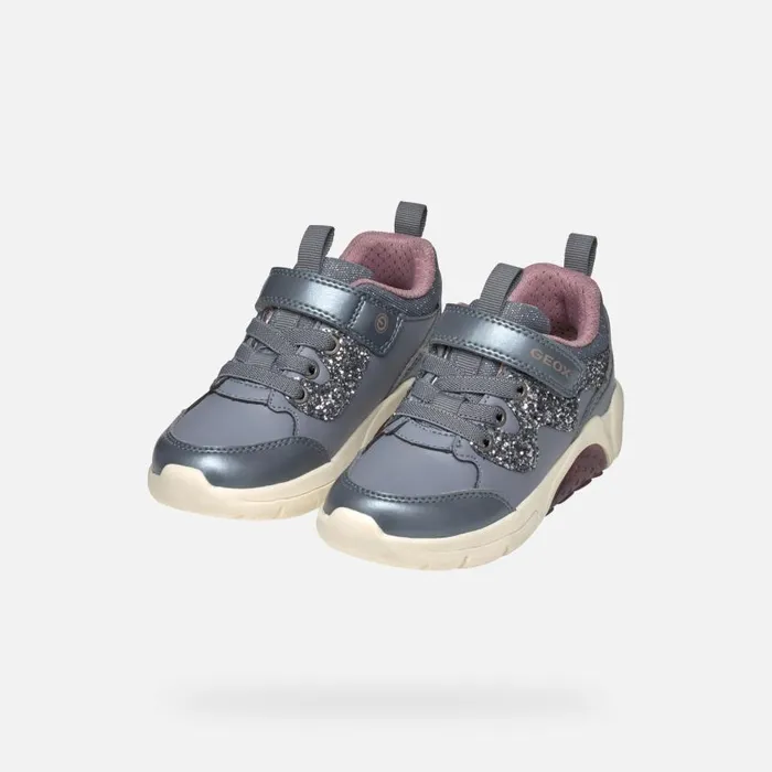 Kids Geox Sneakers FADINLIGHT GIRL GreyRose Low Top Sneakers Greyrose