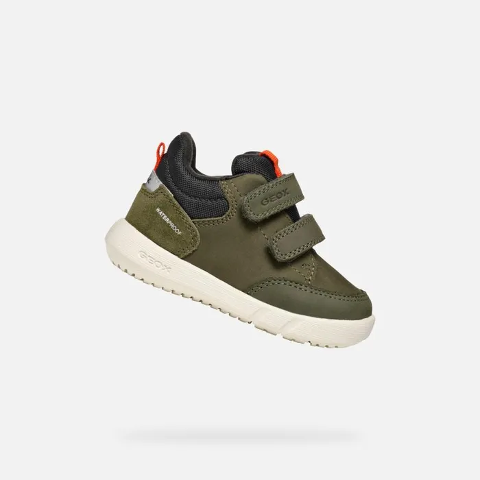 Kids Geox Sneakers HYROO BABY Dark Green Low Top Sneakers Dark Green