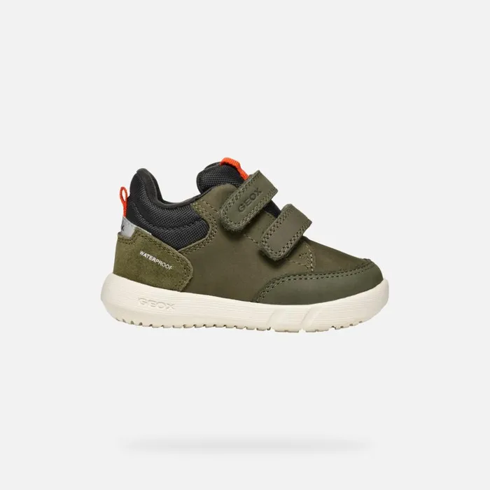 Kids Geox Sneakers HYROO BABY Dark Green Low Top Sneakers Dark Green