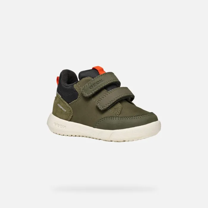 Kids Geox Sneakers HYROO BABY Dark Green Low Top Sneakers Dark Green