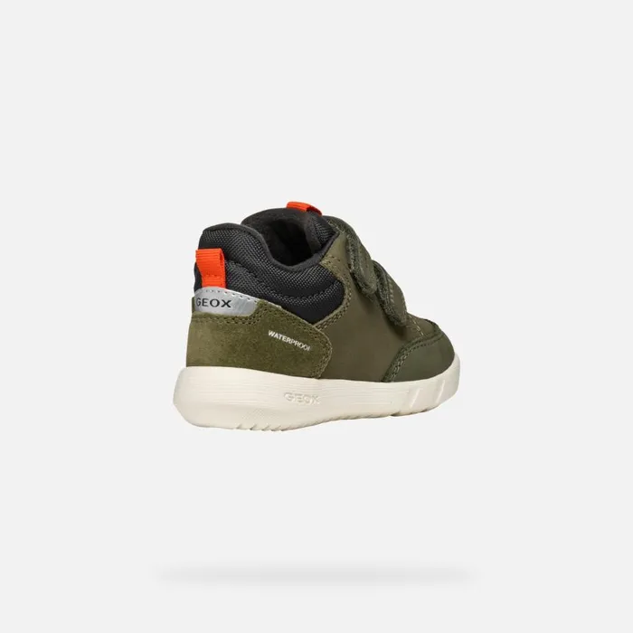 Kids Geox Sneakers HYROO BABY Dark Green Low Top Sneakers Dark Green