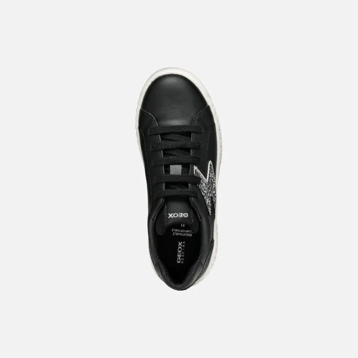 Kids Geox Sneakers MIKIROSHI GIRL BlackDark Silver Low Top Sneakers Blackdark Silver