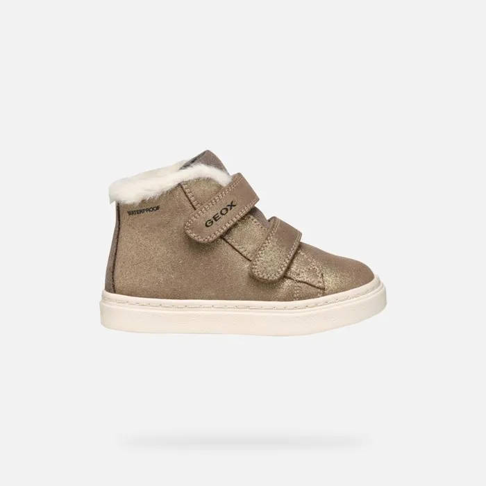 Kids Geox Sneakers NASHIK TODDLER GIRL Smoke Grey High Top Sneakers Smoke Grey