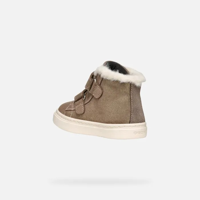 Kids Geox Sneakers NASHIK TODDLER GIRL Smoke Grey High Top Sneakers Smoke Grey