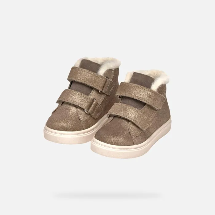 Kids Geox Sneakers NASHIK TODDLER GIRL Smoke Grey High Top Sneakers Smoke Grey