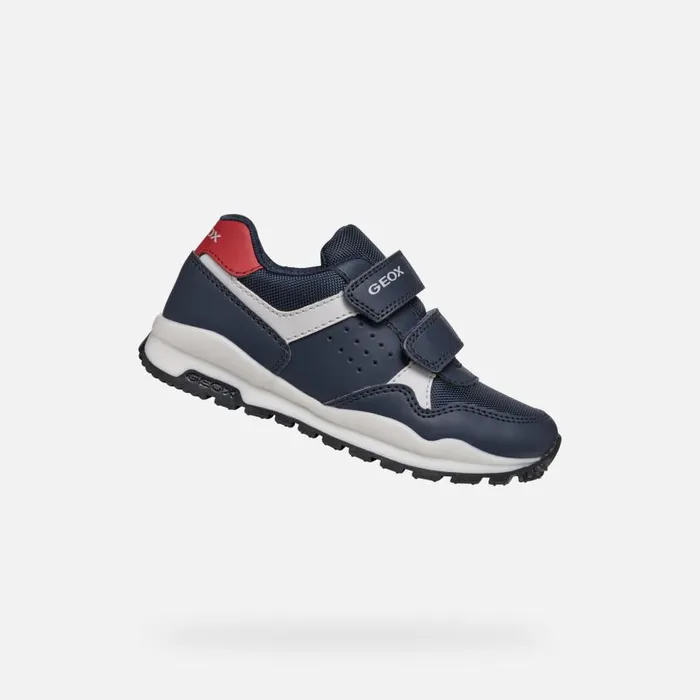 Kids Geox Sneakers PAVEL BOY NavyRed Low Top Sneakers Navyred