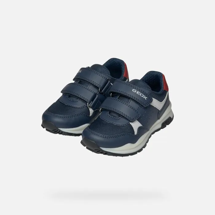 Kids Geox Sneakers PAVEL BOY NavyRed Low Top Sneakers Navyred