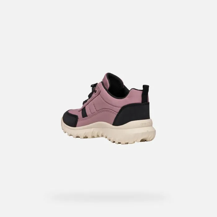 Kids Geox Sneakers SIMBYOS ABX JUNIOR Dark RoseBlack Waterproof Trainers Dark Roseblack