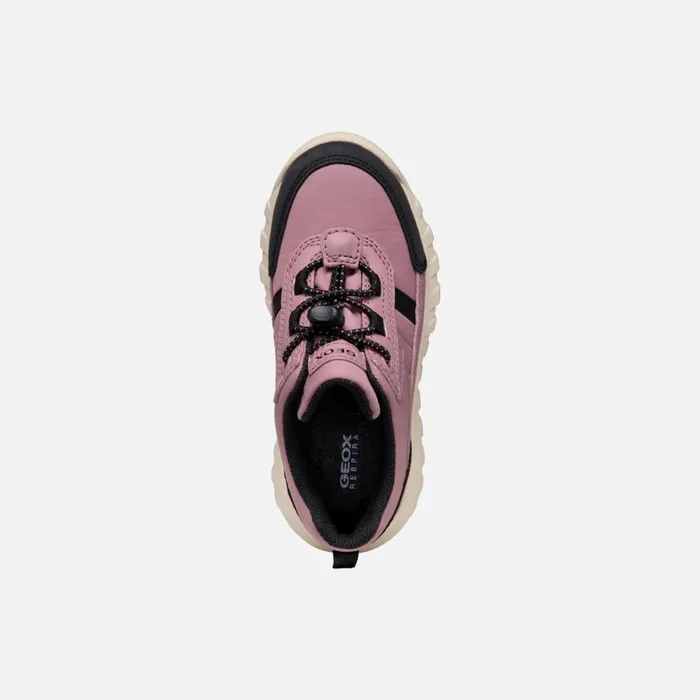 Kids Geox Sneakers SIMBYOS ABX JUNIOR Dark RoseBlack Waterproof Trainers Dark Roseblack