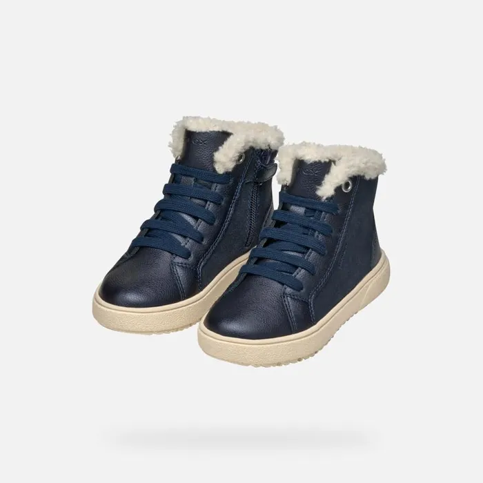 Kids Geox Sneakers THELEVEN ABX GIRL Dark Navy High Top Sneakers Dark Navy