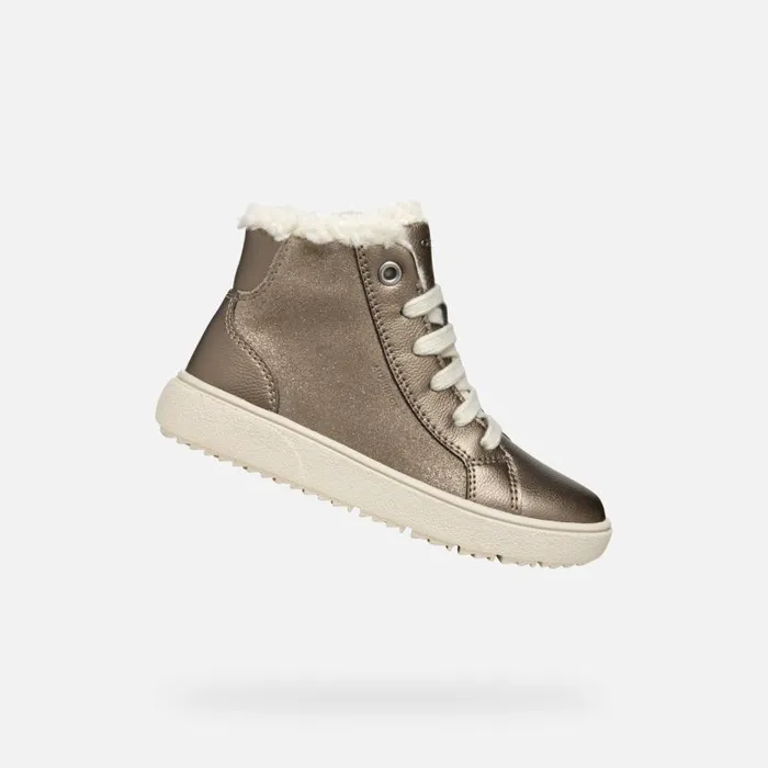 Kids Geox Sneakers THELEVEN ABX GIRL Smoke Grey High Top Sneakers Smoke Grey