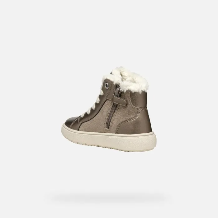 Kids Geox Sneakers THELEVEN ABX GIRL Smoke Grey High Top Sneakers Smoke Grey