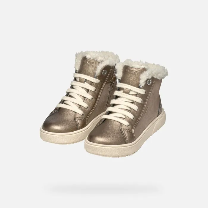 Kids Geox Sneakers THELEVEN ABX GIRL Smoke Grey High Top Sneakers Smoke Grey